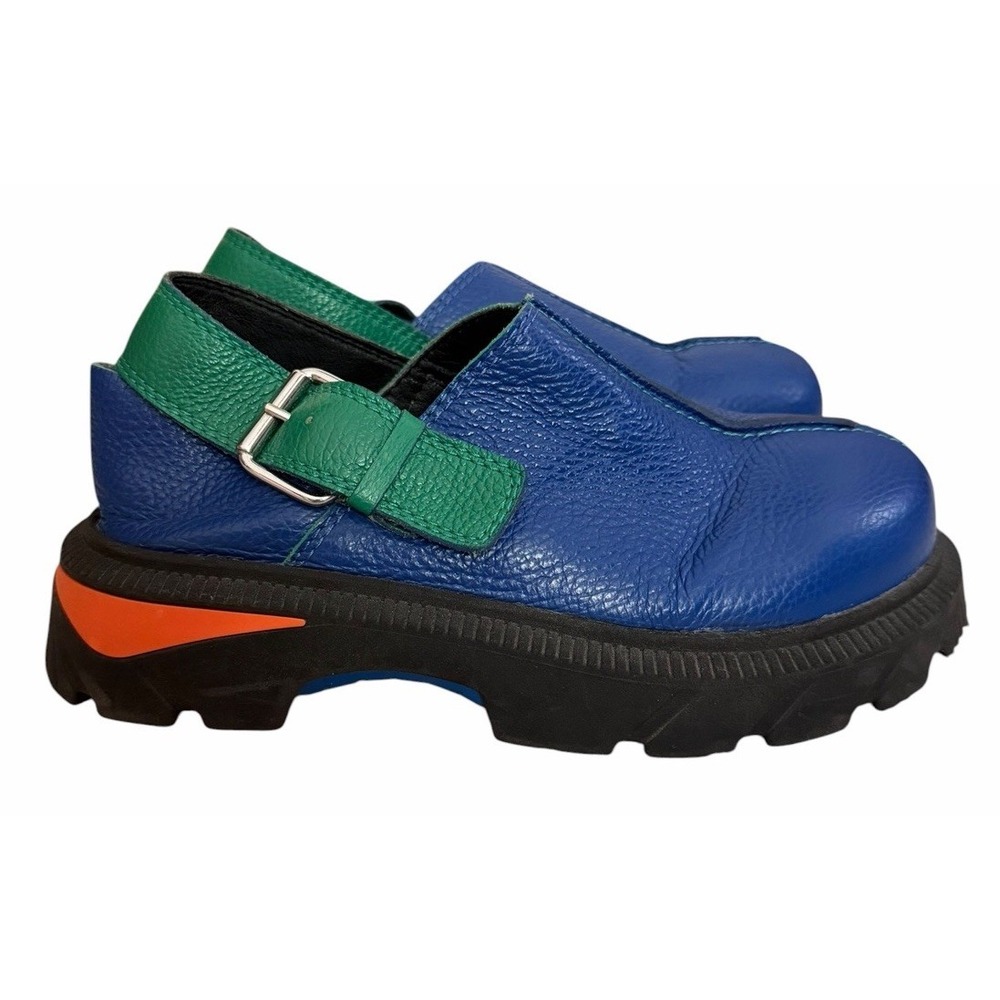 E8 Miista Ota Slingback Clogs Blue/Green Women's Size 39 (US W 9)